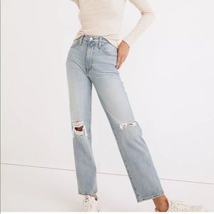 Madewell Perfect Vintage Straight Jean Danby Ripped Knee size 31